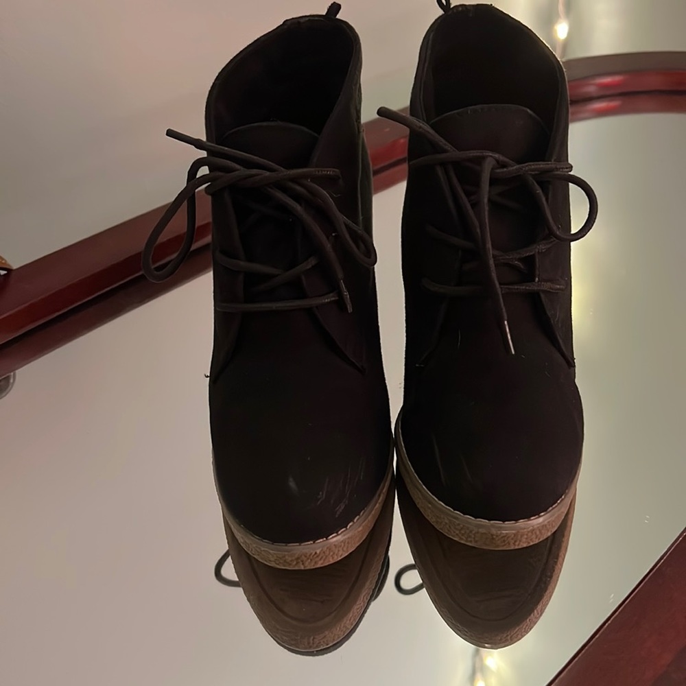 Black Lace Up Ankle Booties, Old Navy